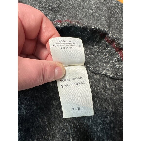 Eddie Bauer Gray Crewneck Knit Wool Blend Sweater With Red Trim Men's Size XXL - Picture 10 of 12
